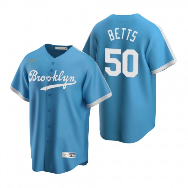 Men's Los Angeles Dodgers Mookie Betts Nike Light Blue Cooperstown Collection Alternate Jersey