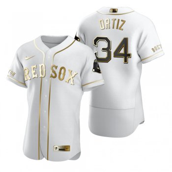 Men's Boston Red Sox David Ortiz Nike White Authentic Golden Edition Jersey