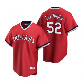 Men's Cleveland Indians Mike Clevinger Nike Red Cooperstown Collection Road Jersey