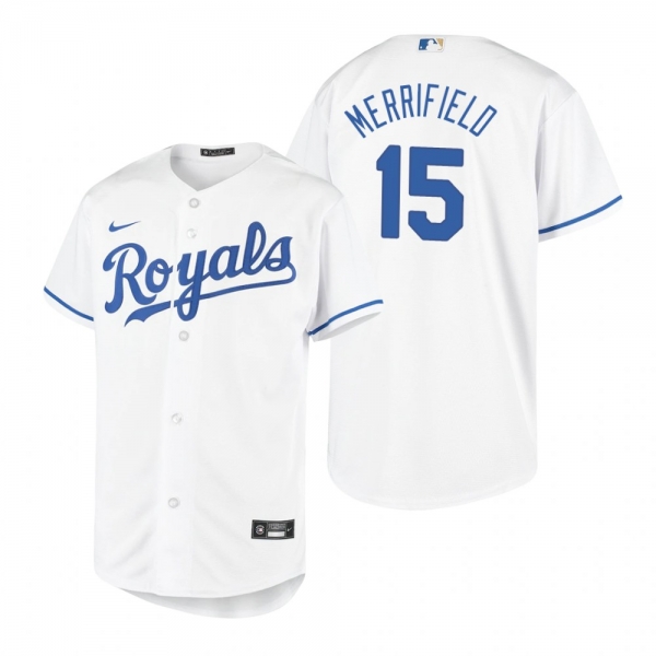 Youth Kansas City Royals Whit Merrifield Nike White 2020 Replica Home Jersey