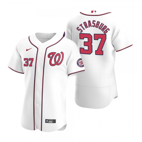 Men's Washington Nationals Stephen Strasburg White Authentic 2020 Home Jersey