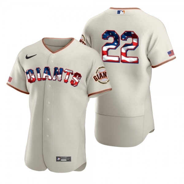 Men's Will Clark San Francisco Giants Cream 2020 Stars & Stripes 4th of July Jersey