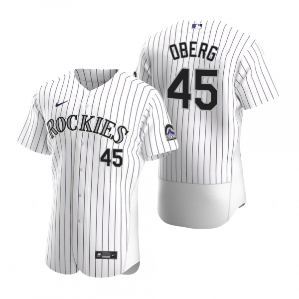 Men's Colorado Rockies Scott Oberg Nike White Authentic 2020 Home Jersey