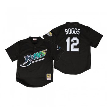 Men's Tampa Bay Rays Wade Boggs Black 1998 Authentic BP Mesh Jersey