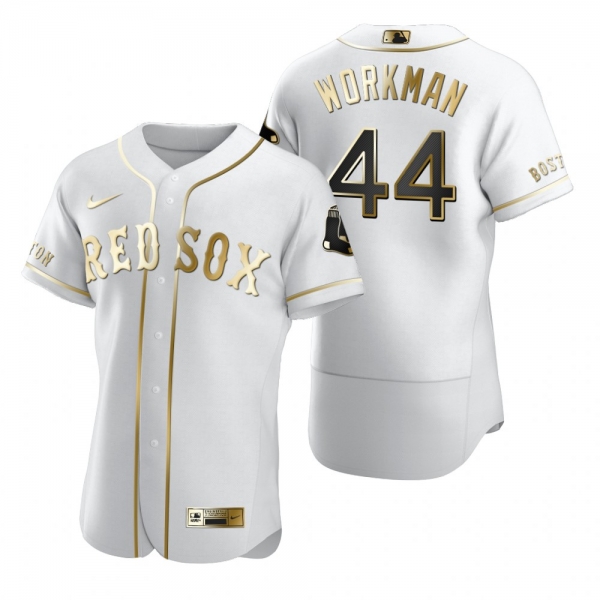 Men's Boston Red Sox Brandon Workman Nike White Authentic Golden Edition Jersey