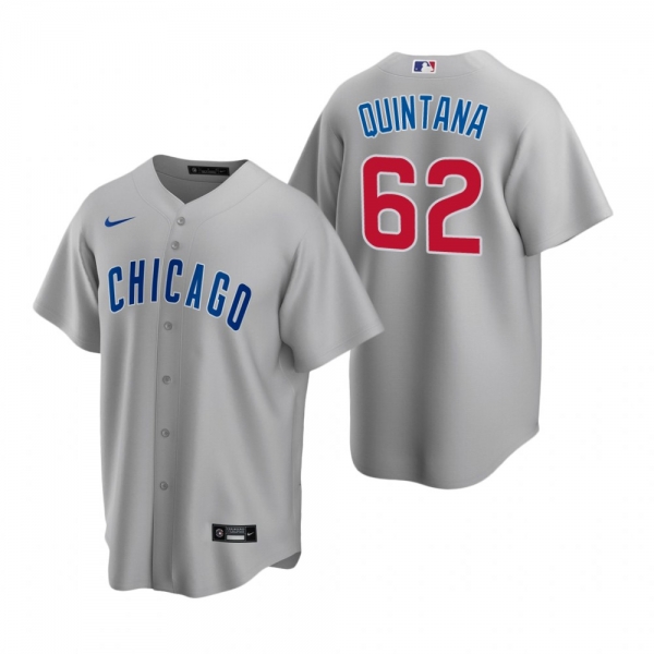 Men's Chicago Cubs Jose Quintana Nike Gray Replica Road Jersey