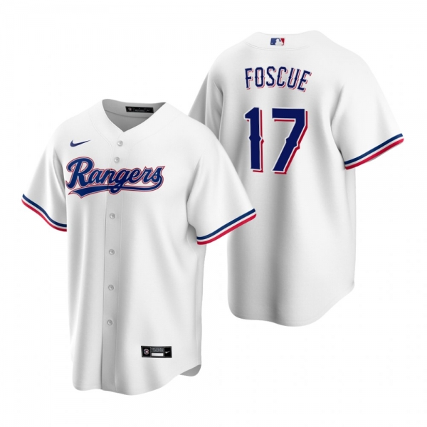 Men's Texas Rangers Justin Foscue White 2020 MLB Draft Replica Home Jersey