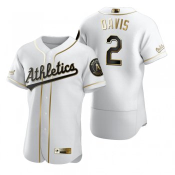 Men's Oakland Athletics Khris Davis Nike White Authentic Golden Edition Jersey