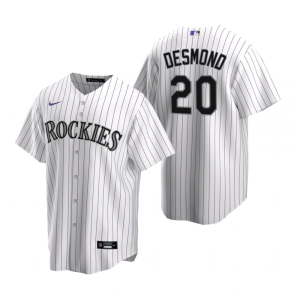 Men's Colorado Rockies Ian Desmond Nike White Replica Home Jersey