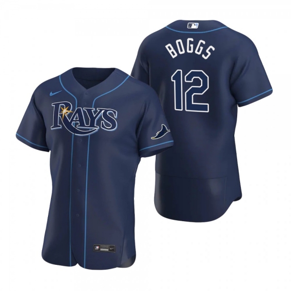 Men's Tampa Bay Rays Wade Boggs Nike Navy Authentic 2020 Alternate Jersey