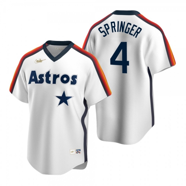 Men's Houston Astros George Springer Nike White Cooperstown Collection Home Jersey