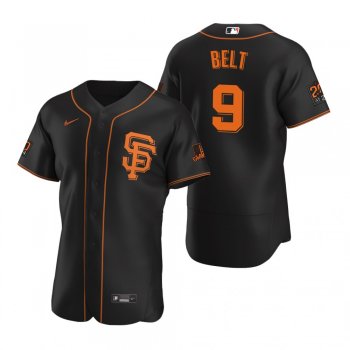 Men's San Francisco Giants Brandon Belt Nike Black Alternate 2020 Authentic Jersey