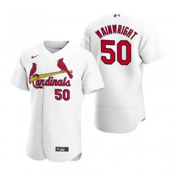 Men's St. Louis Cardinals Adam Wainwright White 2020 Home Authentic Player Jersey