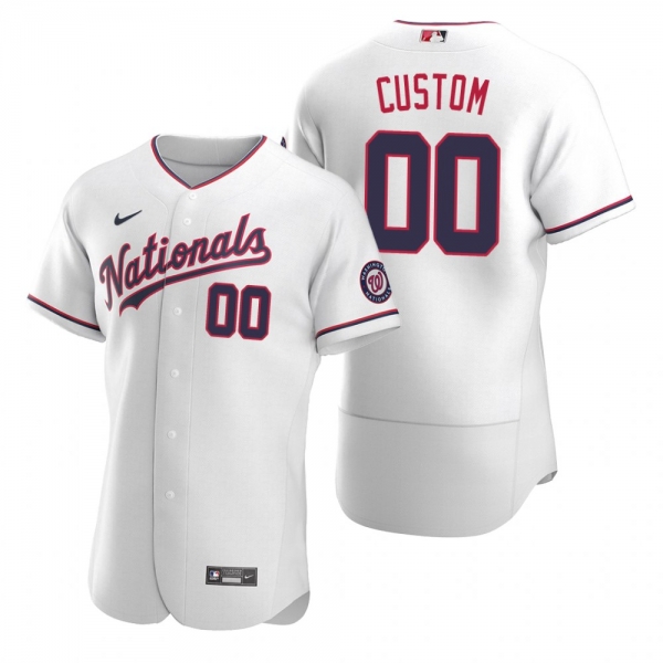 Washington Nationals Custom White Authentic 2020 Alternate Team Logo Jersey