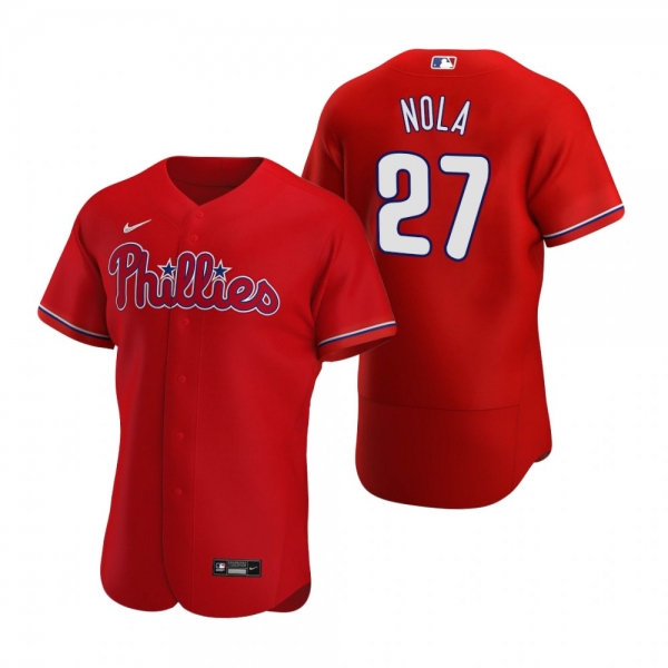 Men's Philadelphia Phillies Aaron Nola Nike Red Authentic 2020 Alternate Jersey