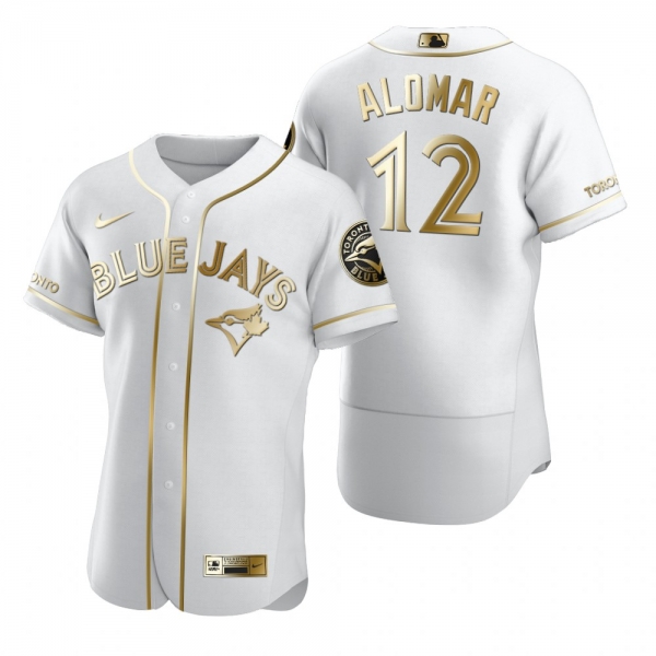 Men's Toronto Blue Jays Roberto Alomar Nike White Authentic Golden Edition Jersey