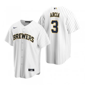 Men's Milwaukee Brewers Orlando Arcia Nike White Replica Alternate Jersey