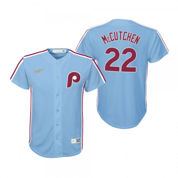 Youth Philadelphia Phillies Andrew McCutchen Nike Light Blue Cooperstown Collection Road Jersey