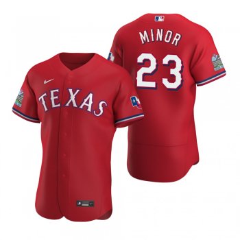 Men's Texas Rangers Mike Minor Nike Scarlet Authentic 2020 Alternate Jersey