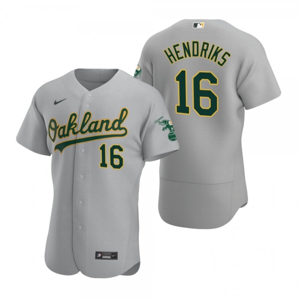 Men's Oakland Athletics Liam Hendriks Nike Gray Authentic Road Jersey