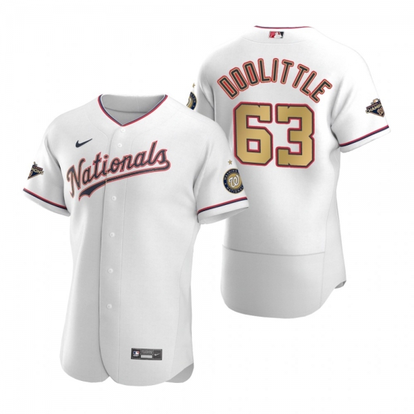 Men's Washington Nationals Sean Doolittle Nike White 2020 Gold Program Authentic Jersey