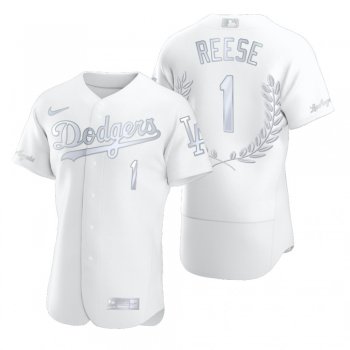 Men's Pee Wee Reese Los Angeles Dodgers White Awards Collection Retirement Jersey