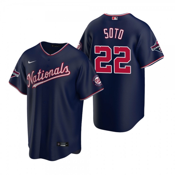 Men's Washington Nationals Juan Soto Nike Navy 2019 World Series Champions Replica Jersey