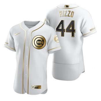 Men's Chicago Cubs Anthony Rizzo Nike White Authentic Golden Edition Jersey