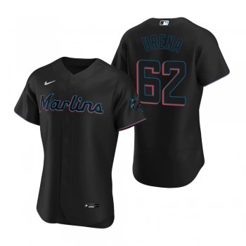 Men's Miami Marlins Jose Urena Nike Black Authentic 2020 Alternate Jersey