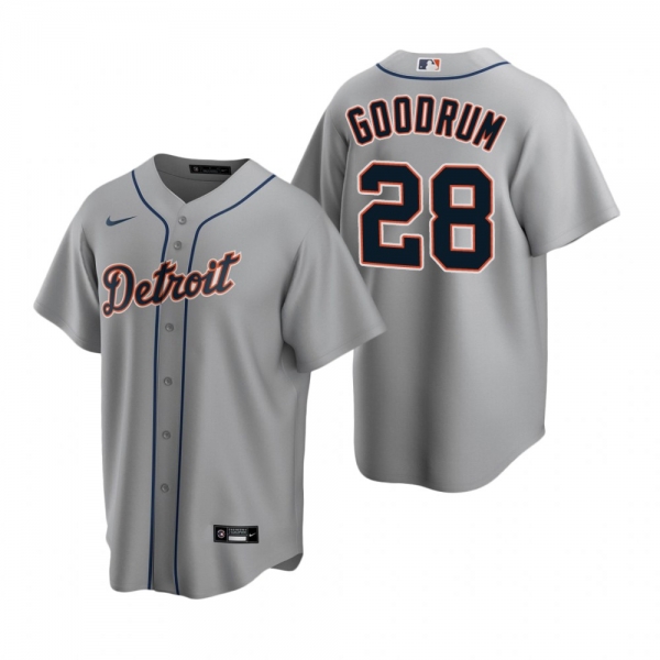 Men's Detroit Tigers Niko Goodrum Nike Gray Replica Road Jersey