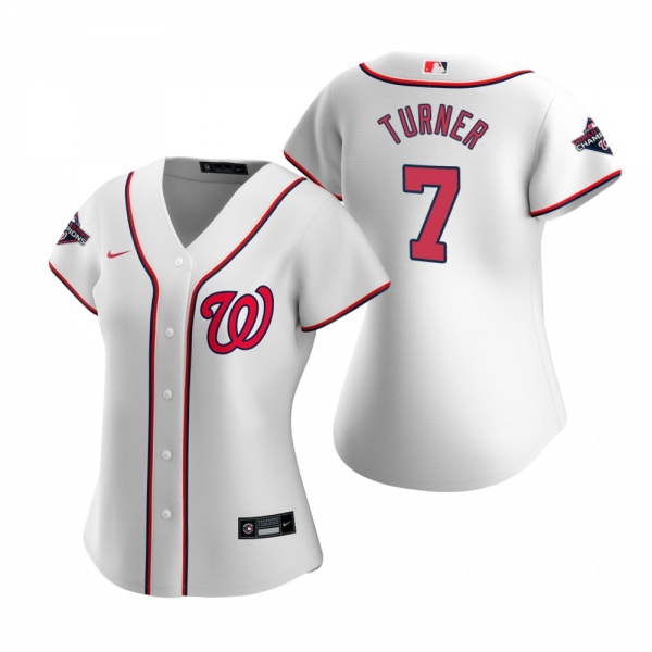 Women's Washington Nationals Trea Turner Nike White 2019 World Series Champions Replica Jersey