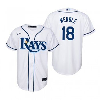 Youth Tampa Bay Rays Joey Wendle Nike White Replica Home Jersey