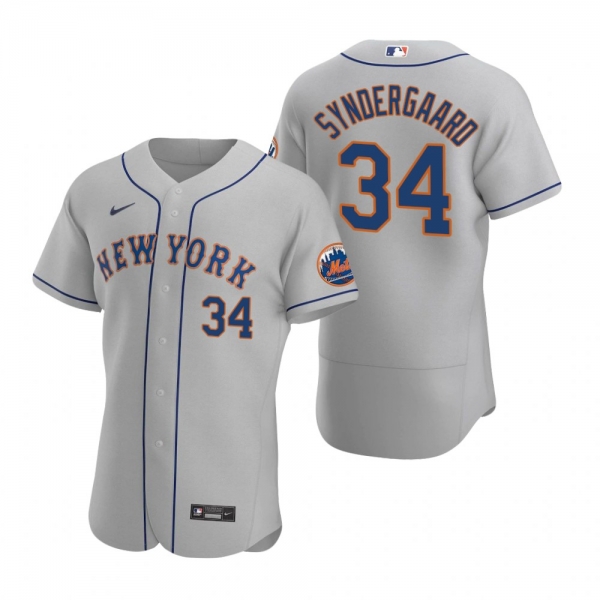 Men's New York Mets Noah Syndergaard Nike Gray Authentic 2020 Road Jersey