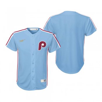 Youth Philadelphia Phillies Nike Light Blue Cooperstown Collection Road Jersey