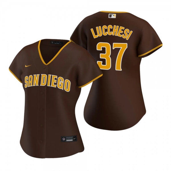 Women's San Diego Padres Joey Lucchesi Nike Brown Replica 2020 Road Jersey