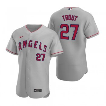 Men's Los Angeles Angels Mike Trout Nike Gray Authentic 2020 Road Jersey