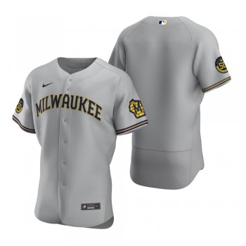 Men's Milwaukee Brewers Nike Gray Authentic 2020 Road Jersey