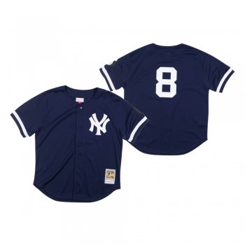 Men's New York Yankees Yogi Berra Navy 1999 Authentic BP Mesh Jersey