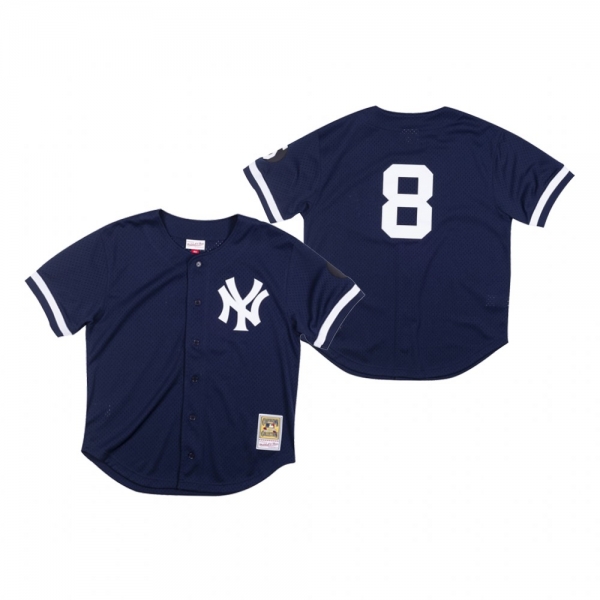 Men's New York Yankees Yogi Berra Navy 1999 Authentic BP Mesh Jersey