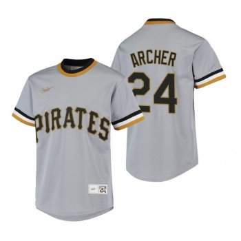 Youth Pittsburgh Pirates Chris Archer Nike Gray Cooperstown Collection Road Jersey