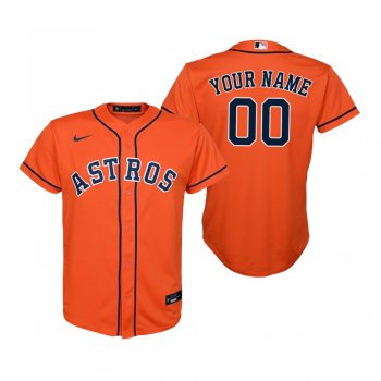 Youth Houston Astros Custom Nike Orange 2020 Replica Alternate Jersey