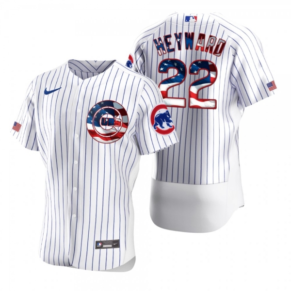 Men's Jason Heyward Chicago Cubs White 2020 Stars & Stripes 4th of July Jersey