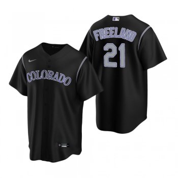 Men's Colorado Rockies Kyle Freeland Nike Black Replica Alternate Jersey