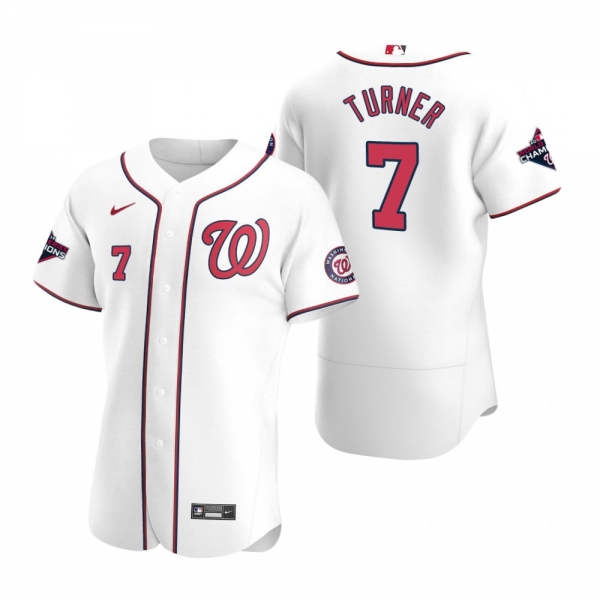 Men's Washington Nationals Trea Turner Nike White 2019 World Series Champions Authentic Jersey