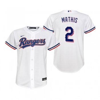 Youth Texas Rangers Jeff Mathis Nike White Replica Home Jersey