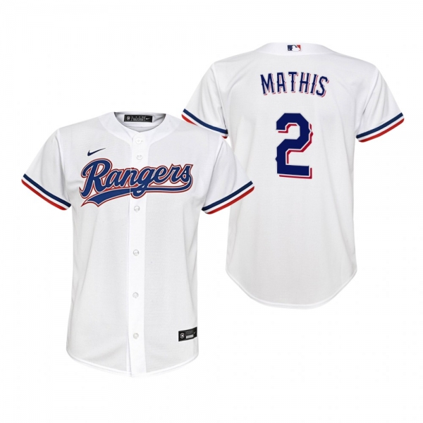 Youth Texas Rangers Jeff Mathis Nike White Replica Home Jersey