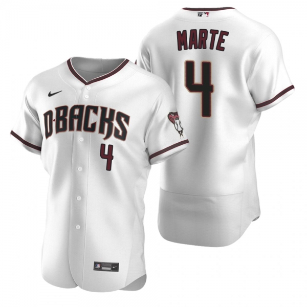 Men's Arizona Diamondbacks Ketel Marte Nike White Crimson Authentic 2020 Home Jersey