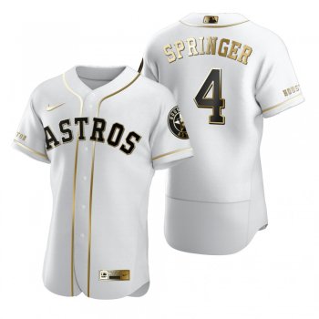 Men's Houston Astros George Springer Nike White Authentic Golden Edition Jersey