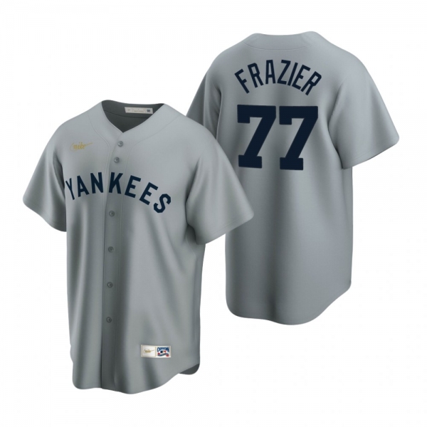 Men's New York Yankees Clint Frazier Nike Gray Cooperstown Collection Road Jersey