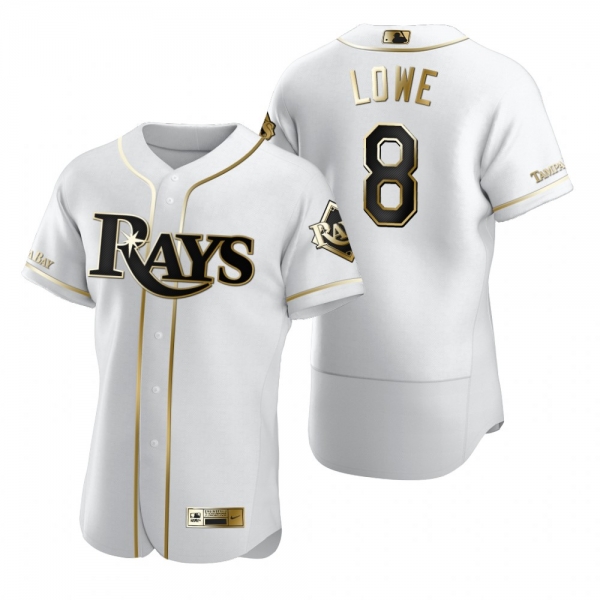 Men's Tampa Bay Rays Brandon Lowe Nike White Authentic Golden Edition Jersey